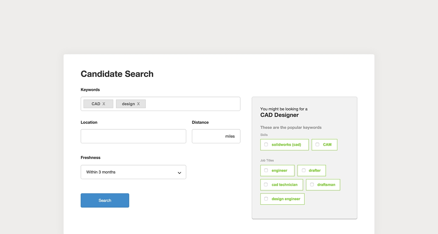 Semantic Search Wireframe